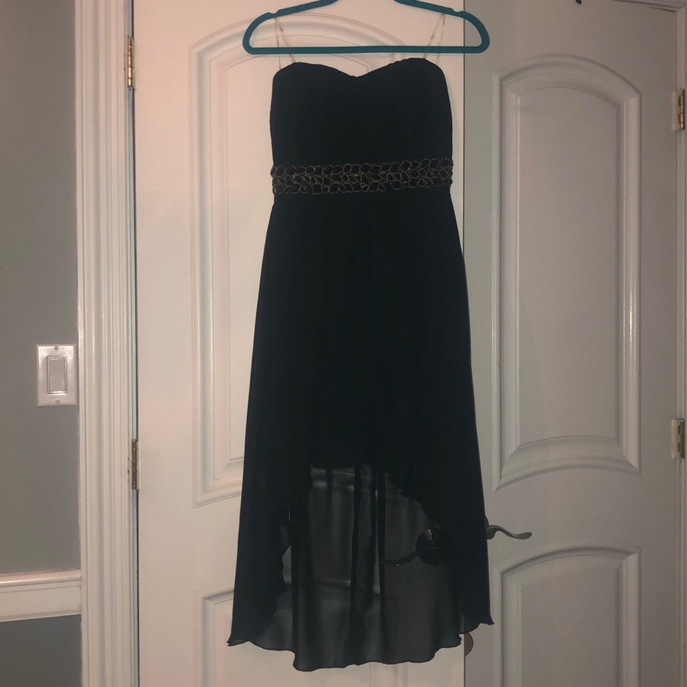 Black strapless dress
